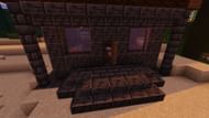 Stairs as a porch as underneath the roof's overhang (Image via Minecraft)